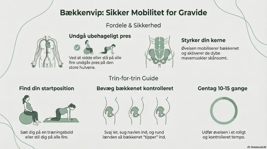 Bækkenvip øvelse til ondt i lysken ved graviditet