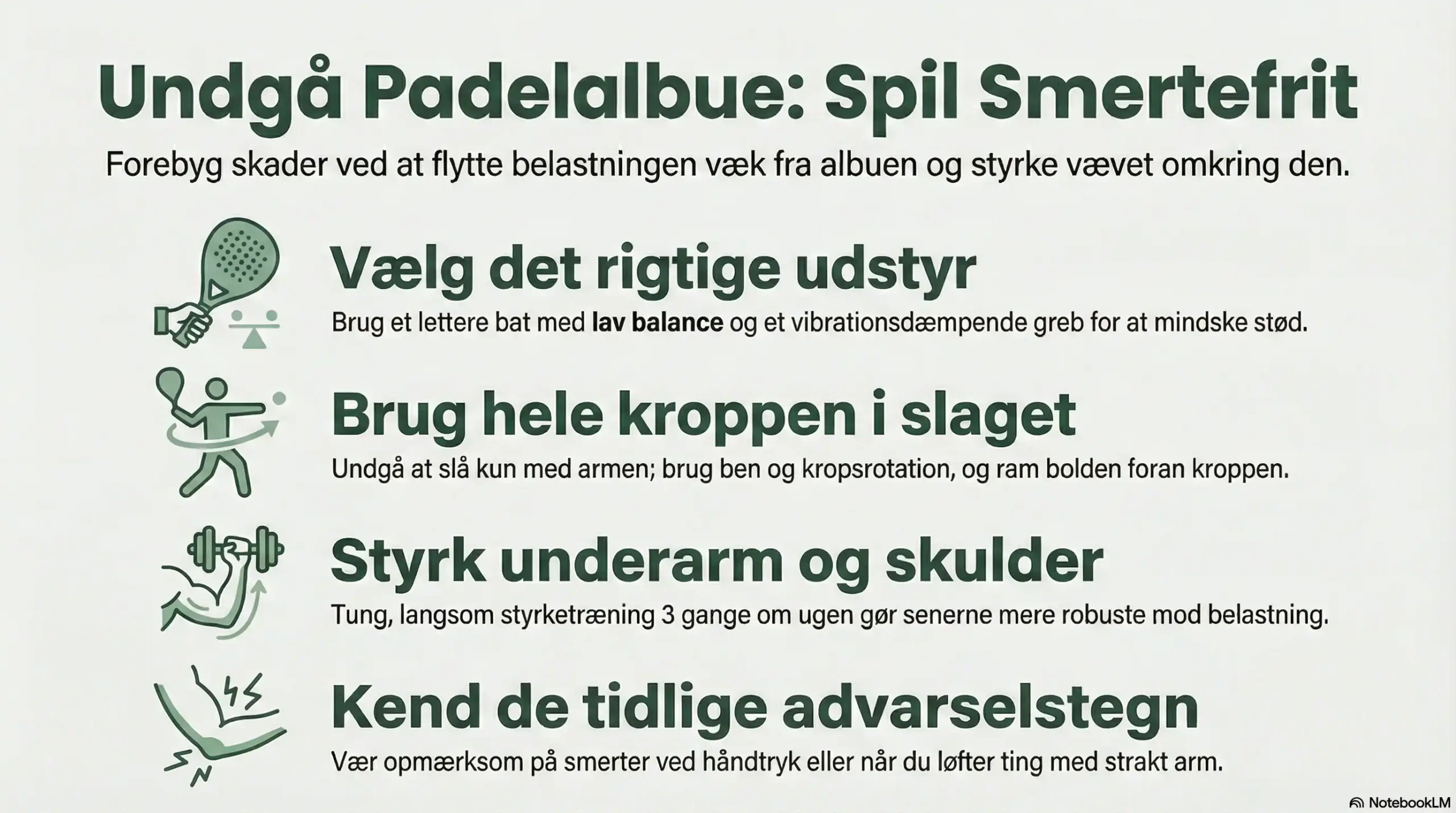 Infografik tennisalbue ved padel Zency Massage