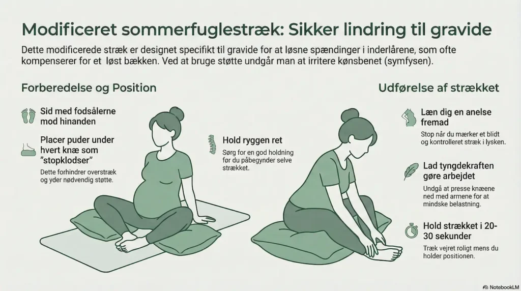 Zency Modificeret sommerfuglestræk øvelse til ondt i lysken under graviditet